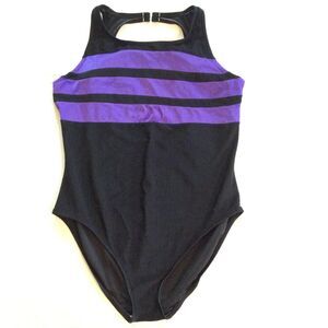 Vintage Cocoa beach One Piece Swimsuit Black And Purple Size 18W 80s